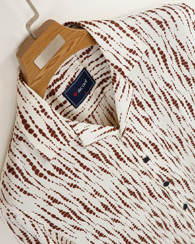 Zafran Print Cuban Collar Shirt